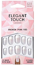 Парфумерія, косметика Накладні нігті - Elegant Touch Natural French Pink 103 Medium False Nails