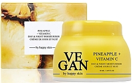 Зволожувальний крем для обличчя з екстрактом ананаса та вітаміну С - Vegan By Happy Skin Pineapple + Vitamin C Day & Night Moisturiser — фото N1