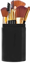 Набор кистей для макияжа в тубусе, 12 шт., черный - Beauty Design  — фото N1