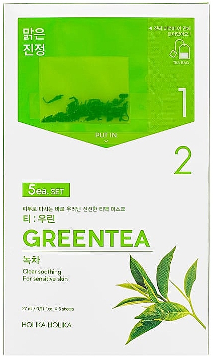Маска с экстрактом зеленого чая - Holika Holika Instantly Brewing Tea Bag Mask — фото N1