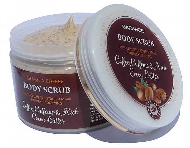 Скраб для тела против целлюлита и растяжек - Aries Cosmetics Garance Body Scrub Coffee, Caffeine & Rich Cocoa Butter — фото N1