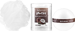Набор - IDC Institute Smoothie Coconut Set (bath/ball/140g + sponge/1pcs + salt/200g) — фото N2