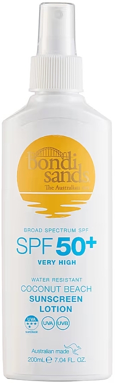 Сонцезахисний лосьйон-спрей - Bondi Sands Sunscreen Lotion SPF50 Coconut Beach Scent — фото N1