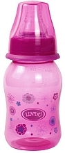Парфумерія, косметика Пляшка кольорова вигнута з силіконовою соскою, 125 мл, фіолетова - Lindo Li 132
