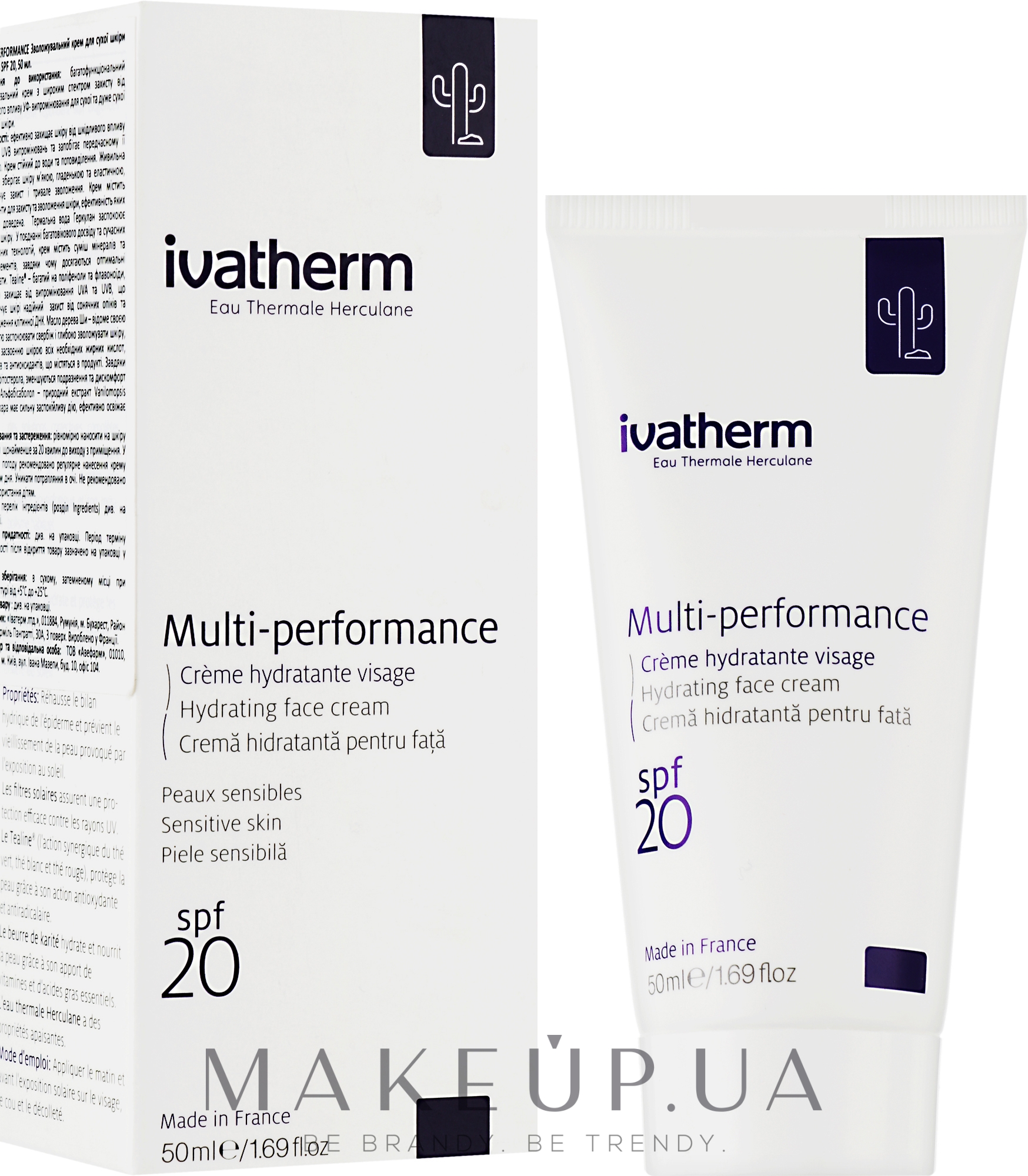MULTIPERFORMANCE Увлажняющий крем для сухой кожи лица SPF 20 - Ivatherm Multi-performance Hydrating Face Cream SPF 20 — фото 50ml