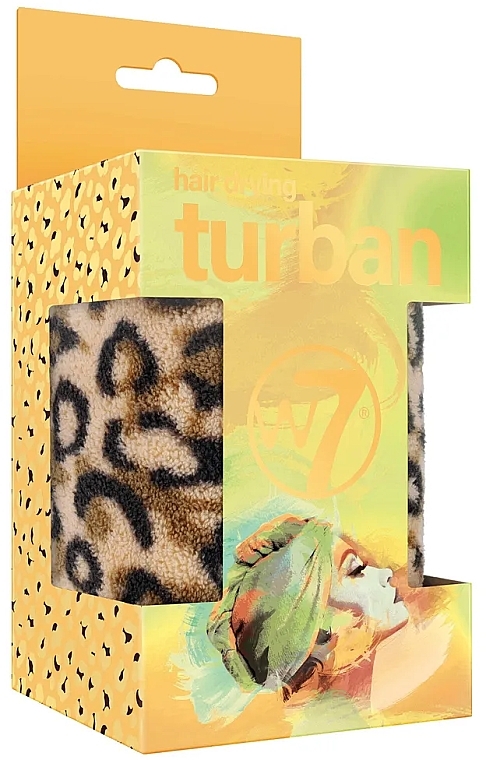 Тюрбан для сушки волос, леопард - W7 Turban Hair Drying Leopard — фото N2