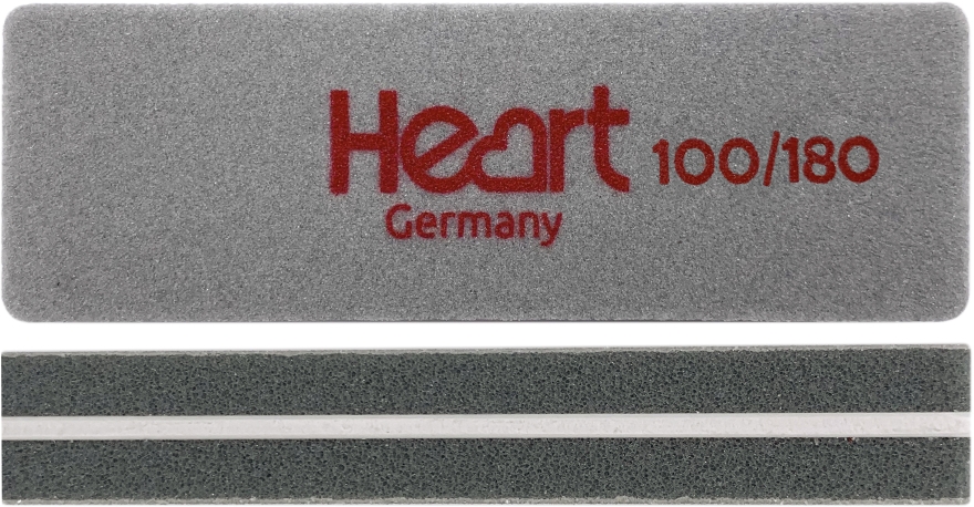 Пилочка-шліфувальник для нігтів, 100/180, прямокутний, міні - Heart Germany — фото N1