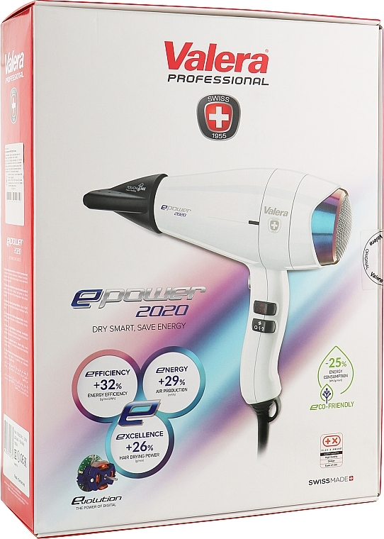 УЦІНКА Professional Hair Dryer - Valera Epower 2020 Pure White * — фото N4