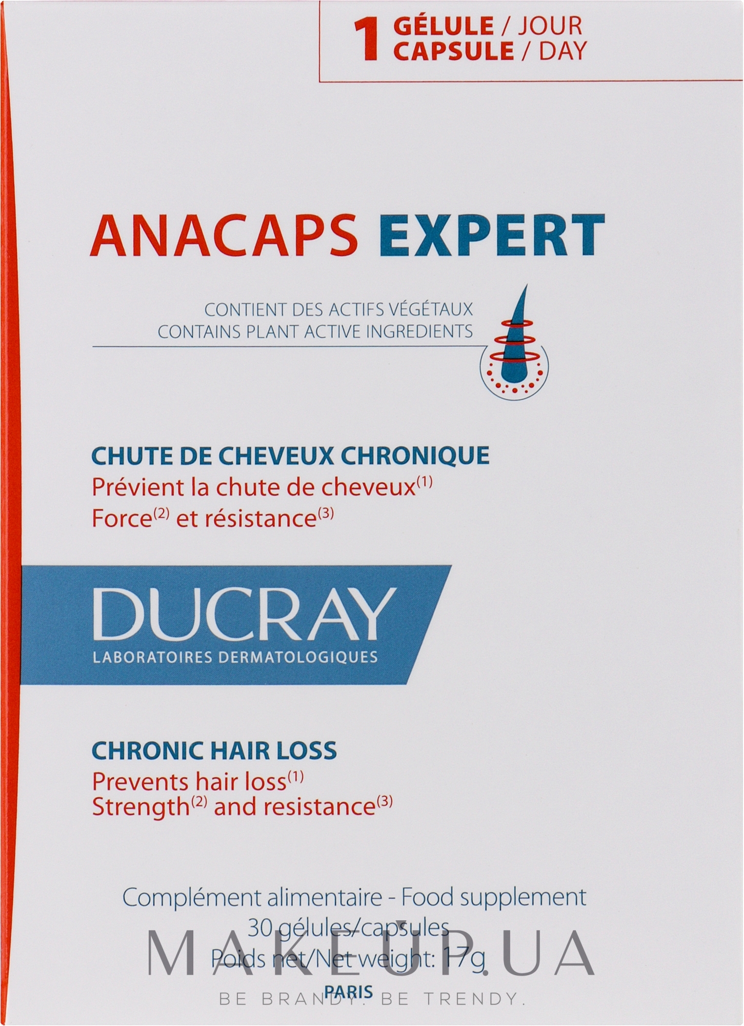 Харчова добавка при хронічному випаданні волосся - Ducray Anacaps Expert Chronic Hair Loss — фото 30шт