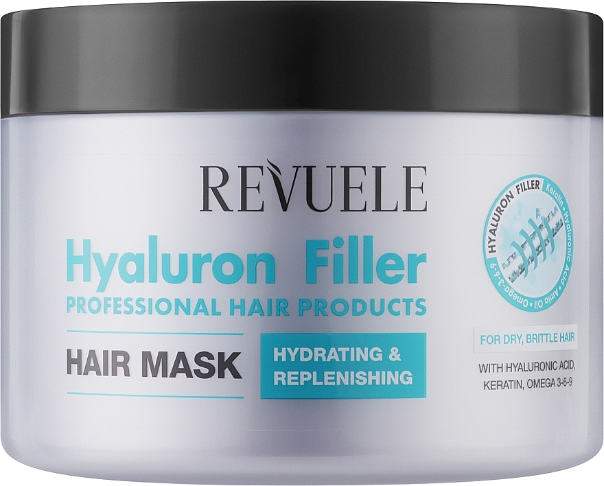 Маска для волос с гиалуроновой кислотой, кератином и Омега 3-6-9 - Revuele Hyaluron Filler Hair Mask — фото N1