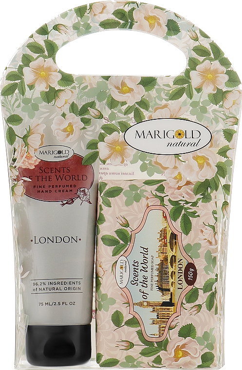 Набор из твердого мыла и крема для рук "Лондон" - Marigold Natural London (h/cr/75ml + soap/150g)