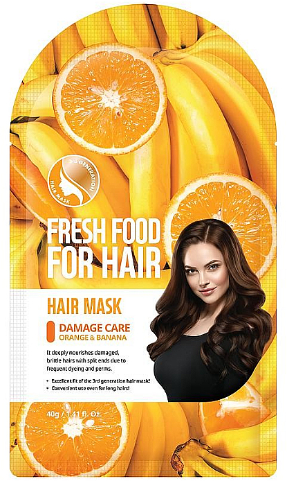 Маска "Банан и апельсин" для поврежденных волос - Superfood For Skin Fresh Food For Hair — фото N1