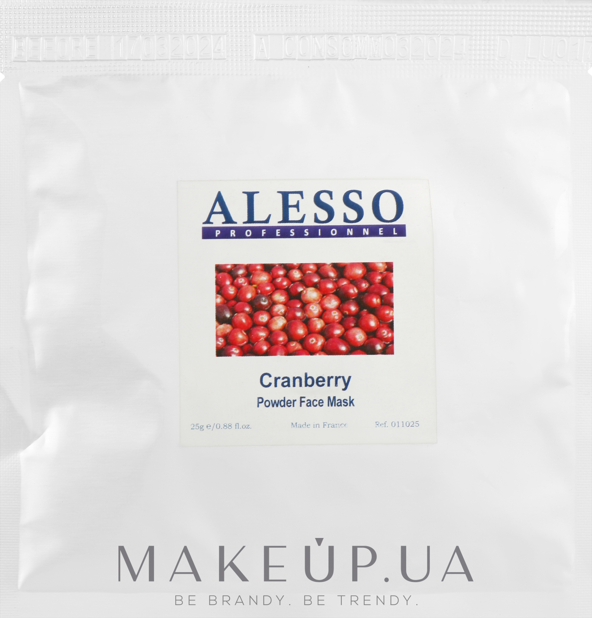 Омолоджувальна маска для обличчя з журавлиною - Alesso Professionnel Cranberry Powder Face Mask — фото 25g