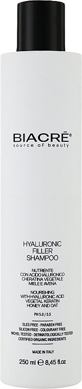 Зміцнювальний гіалуроновий філер-шампунь - Biacre Hyaluronic Filler Shampoo — фото N1
