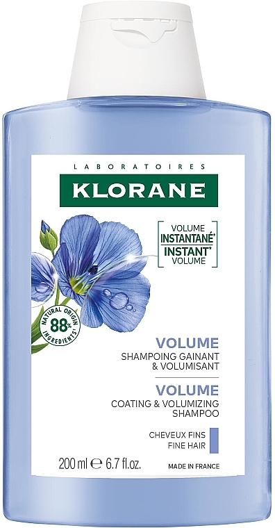 Шампунь для объема с экстрактом органического льна - Klorane Volume -Fine Hair with Organic Flax