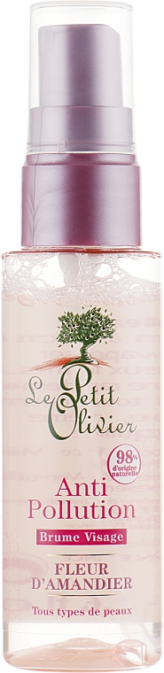 Вуаль для обличчя проти забруднень "Мигдалевий колір" - Le Petit Olivier Anti-Pollution Face Mist - Almond Blossom — фото N2