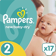 Підгузки New Baby-Dry Розмір 2 (Mini) 3-6 кг, Мікро 17 шт - Pampers — фото N1