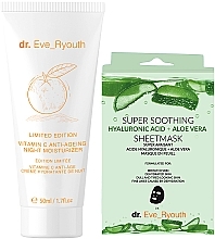 Духи, Парфюмерия, косметика Набор - Dr. Eve_Ryouth Vitamin C Soothing Night Care Set (cr/50ml + f/mask/3pcs)