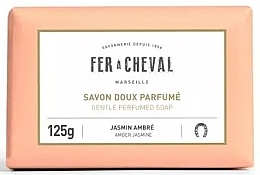 Марсельское мыло "Жасмин и амбра" - Fer A Cheval Gentle Perfumed Soap Amber Jasmine — фото N1