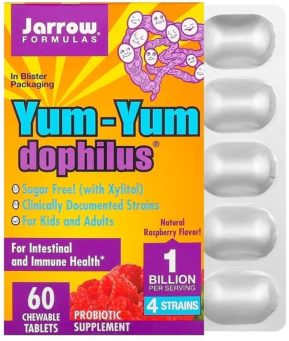 Пробиотики "Дофилус" малиновый вкус - Jarrow Formulas Yum-Yum Dophilus 1 Billion Natural Raspberry Flavor — фото N3