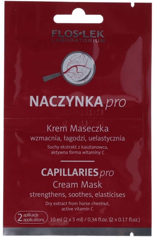 Крем-маска з екстрактом кінського каштану - Floslek Dilated Capillaries Line Cream Mask (пробник) — фото N3