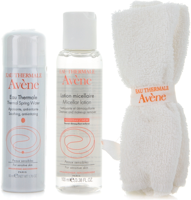 Набор "Нежное очищение кожи" - Avene (term/50ml + lotion/100ml + полотенце)