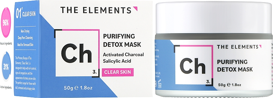 Глиняна очищувальна детокс-маска із саліциловою кислотою - The Elements Purifying Detox Mask — фото N2