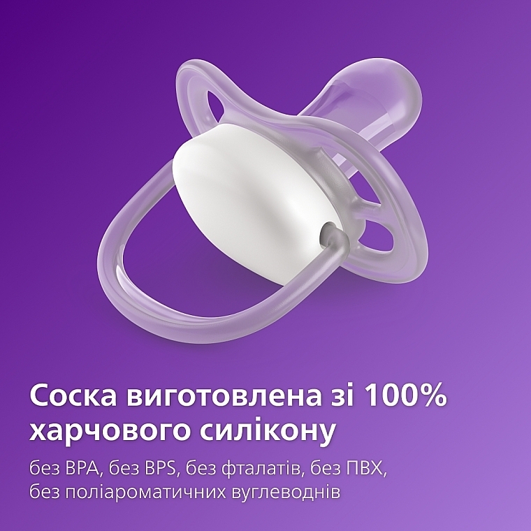 Пустушка "Ultra Soft", 0-6 міс. 2 шт. дизайн нейтральний - Philips Avent — фото N7