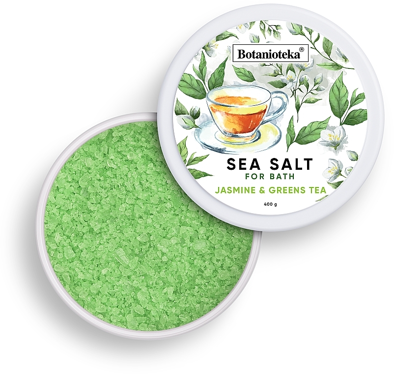 Соль морская для ванн "Жасмин и зеленый чай" - Botanioteka Jasmine & Green Tea Bath Salt — фото N1