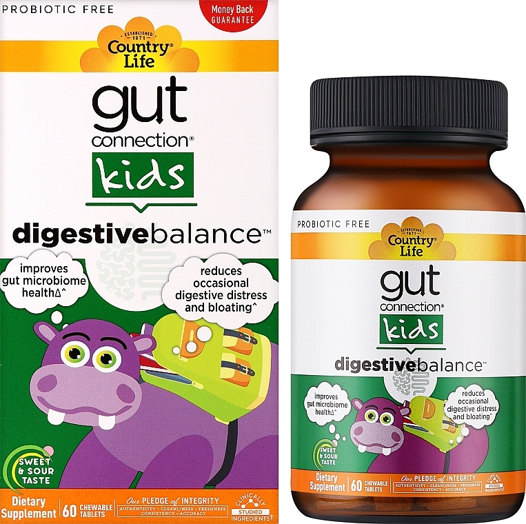 Харчова добавка для покращення травлення для дітей - Country Life Gut Connection Kids Digestive Balance — фото N2