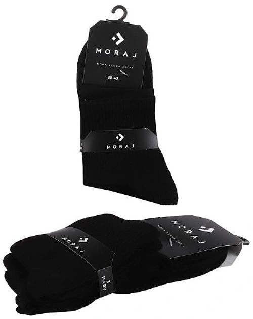 Женские короткие хлопковые носки 3/4, 4 пары, черные - Moraj — фото N1