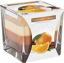 Ароматическая трехслойная свеча в стакане "Корица и апельсин" - Bispol Scented Candle Cinnamon & Orange — фото N1
