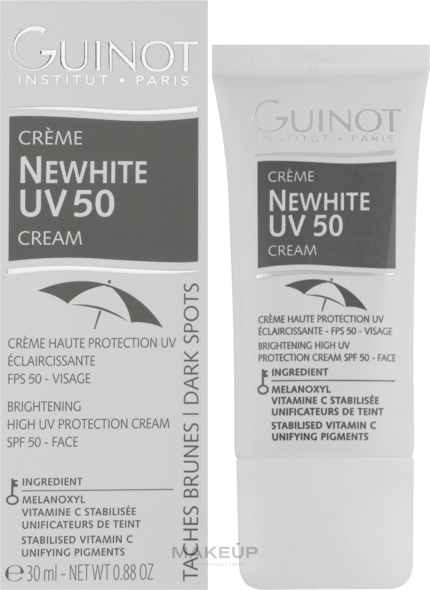 Осветляющий тонирующий крем для сияния кожи - Guinot Newhite Brightening Uv Shield SPF 50  — фото 30ml