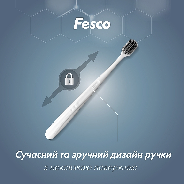 Зубная щетка мягкая, белая - Fesco Black and White Series Soft — фото N4