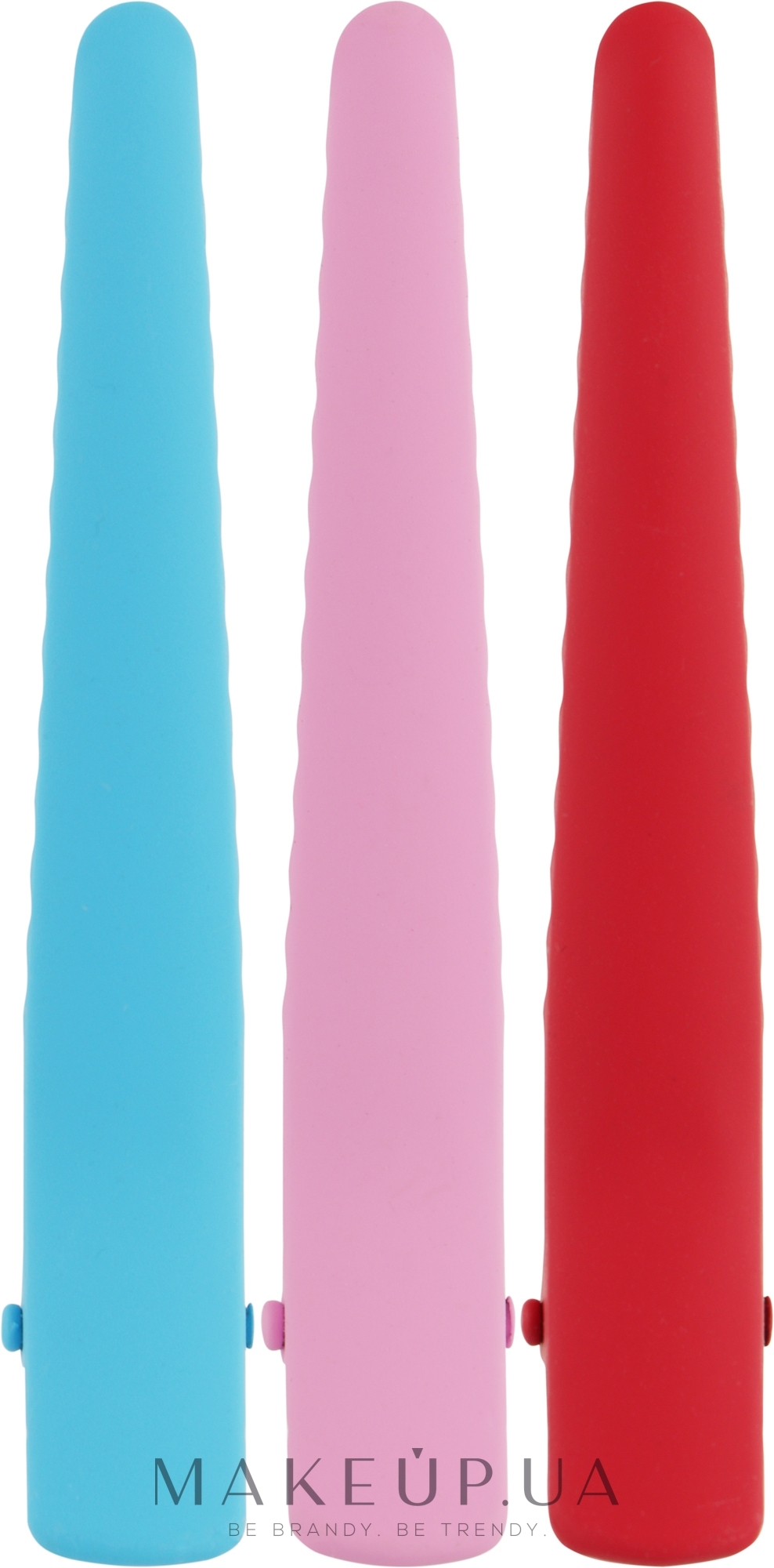 Затискач перукарський для волосся, блакитний + рожевий + червоний - Puffic Fashion — фото 3шт