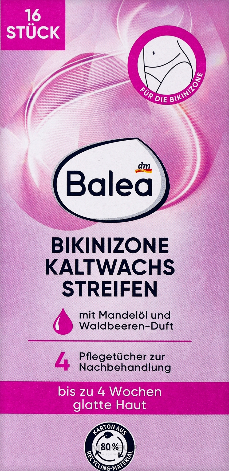 Восковые полоски для депиляции зоны бикини с миндальным маслом - Balea — фото 16шт