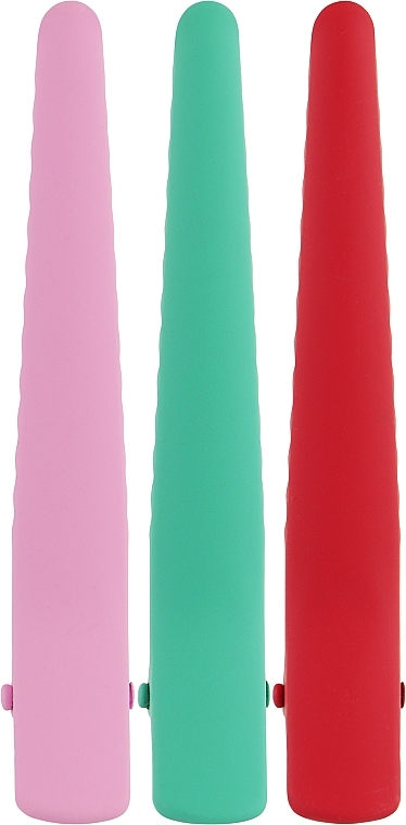 Затискач перукарський для волосся, рожевий + червоний + зелений - Puffic Fashion — фото N1