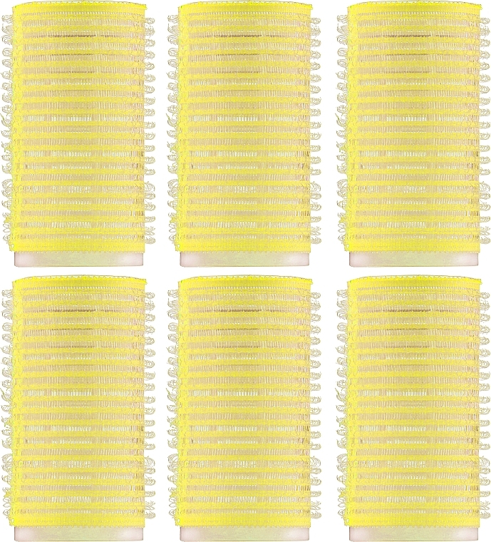 Бігуді-липучки для волосся, 6 шт., 70799, 32 мм, жовті - Deni Carte — фото N1