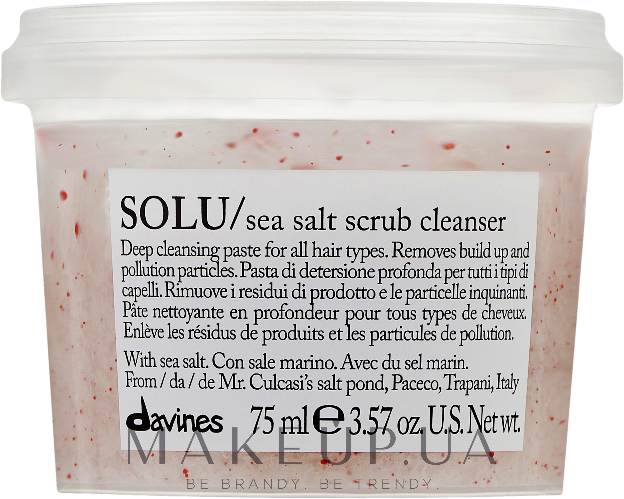 Очищающая паста-скраб с морской солью для всех типов волос - Davines Solu Sea Salt Scrub Cleanser — фото 75ml