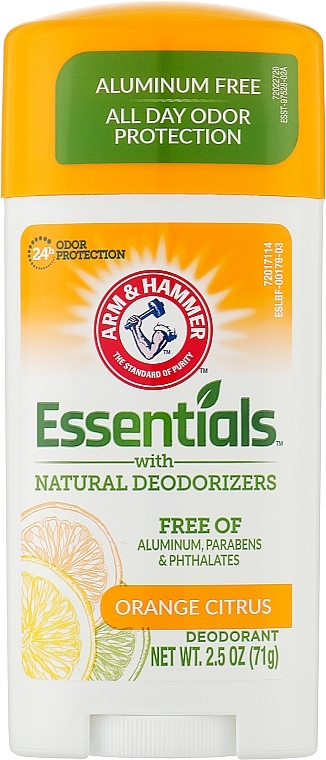 Прозорий дезодорант без металів - Arm&Hammer Essentials Deodorant Natural Deodorizers Orange Citrus — фото N1