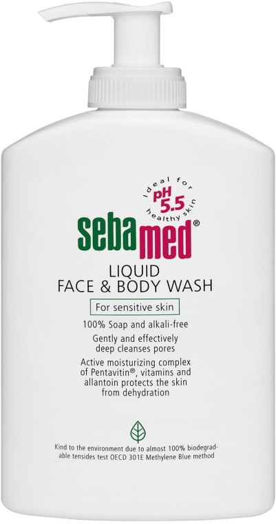 Очищувальний засіб для обличчя і тіла - Sebamed Sensitive Skin Liquid Face and Body Wash — фото N1