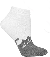 Шкарпетки жіночі короткі «Cats», сірі - Moraj — фото N1