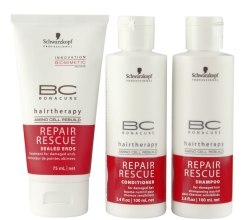 Духи, Парфюмерия, косметика Набор - Schwarzkopf Professional BC Bonacure Repair Rescue (shm/100ml + cond/100ml + gel/75ml + bag)