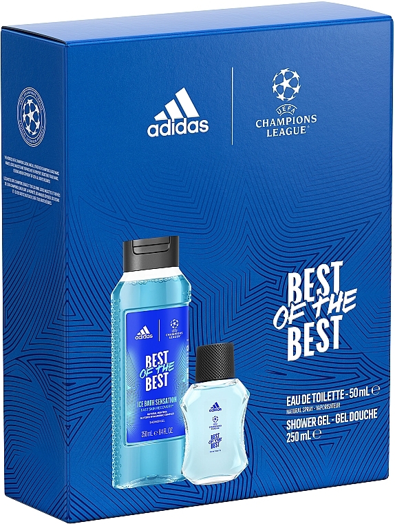 Adidas UEFA 9 Best Of The Best - Набор (edt/50ml + sh/gel/250ml) — фото N3