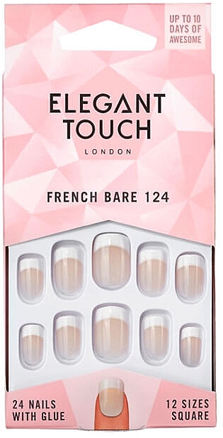 Elegant Touch Natural French Bare 124 Short False Nails - Elegant Touch Natural French Bare 124 Short False Nails — фото N1