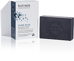 Парфумерія, косметика Мило-детокс проти чорних цяток та розширених пор для обличчя та тіла - Biotrade Pure Skin Black Detox Soap Bar