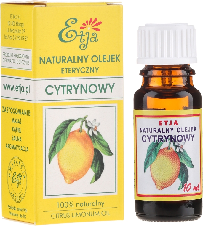 Натуральное эфирное масло лимона - Etja Natural Essential Lemon Oil  — фото N1