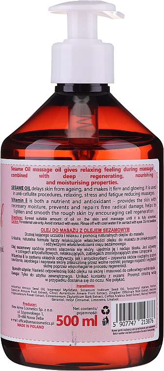 Олія для масажу - Eco U Massage Oil Sesame Oil — фото N2