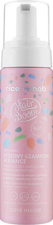 Шампунь для волосся з рисовою витяжкою - BodyBoom HairBoom Rice Rehab Shampoo — фото N1