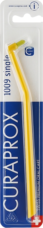 Монопучковая зубная щетка "Single CS 1009", желтая с салатовым - Curaprox
